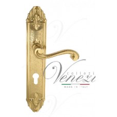 Ручка дверная на планке под цилиндр Venezia Vivaldi CYL PL90 полированная латунь