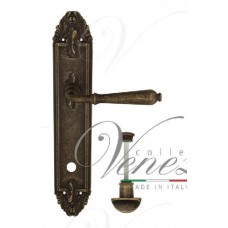 Ручка дверная на планке с фиксатором Venezia Classic WC-2 PL90 античная бронза