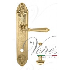 Ручка дверная на планке с фиксатором Venezia Classic WC-2 PL90 полированная латунь