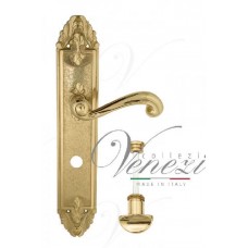 Ручка дверная на планке с фиксатором Venezia Carnevale WC-2 PL90 полированная латунь