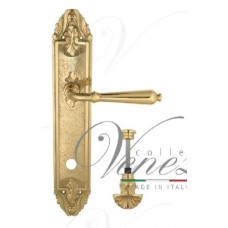 Ручка дверная на планке с фиксатором Venezia Classic WC-4 PL90 полированная латунь