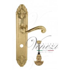 Ручка дверная на планке с фиксатором Venezia Carnevale WC-4 PL90 полированная латунь