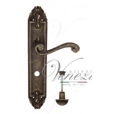 Ручка дверная на планке с фиксатором Venezia Vivaldi WC-2 PL90 античная бронза