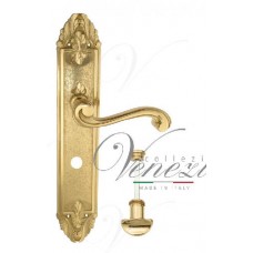 Ручка дверная на планке с фиксатором Venezia Vivaldi WC-2 PL90 полированная латунь