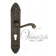 Ручка дверная на планке под цилиндр Venezia Vivaldi CYL PL90 античное серебро
