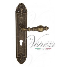 Ручка дверная на планке под цилиндр Venezia Gifestion CYL PL90 античная бронза