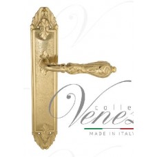 Ручка дверная на планке проходная Venezia Monte Cristo PL90 полированная латунь