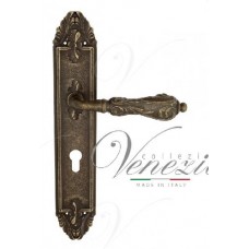 Ручка дверная на планке под цилиндр Venezia Monte Cristo CYL PL90 античная бронза