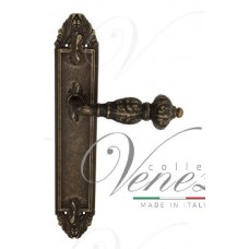 Ручка дверная на планке проходная Venezia Lucrecia PL90 античная бронза