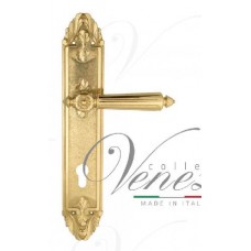 Ручка дверная на планке под цилиндр Venezia Castello CYL PL90 полированная латунь
