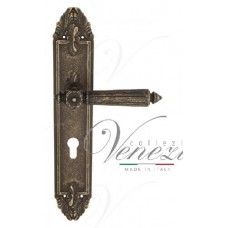 Ручка дверная на планке под цилиндр Venezia Castello CYL PL90 античная бронза