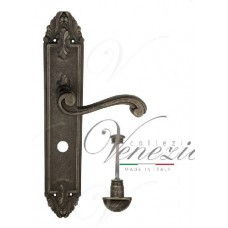 Ручка дверная на планке с фиксатором Venezia Vivaldi WC-2 PL90 античное серебро
