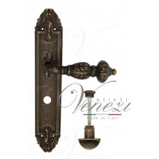 Ручка дверная на планке с фиксатором Venezia Lucrecia WC-2 PL90 античная бронза