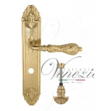 Ручка дверная на планке с фиксатором Venezia Monte Cristo WC-4 PL90 полированная латунь