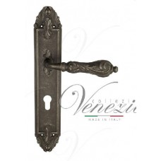 Ручка дверная на планке под цилиндр Venezia Monte Cristo CYL PL90 античное серебро