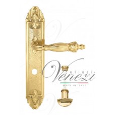 Ручка дверная на планке с фиксатором Venezia Olimpo WC-2 PL90 полированная латунь