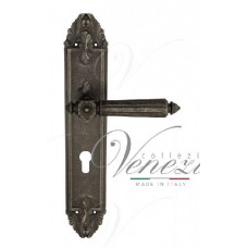 Ручка дверная на планке под цилиндр Venezia Castello CYL PL90 античное серебро