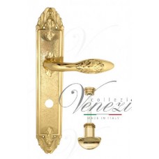 Ручка дверная на планке с фиксатором Venezia Casanova WC-2 PL90 полированная латунь