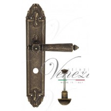 Ручка дверная на планке с фиксатором Venezia Castello WC-2 PL90 античная бронза