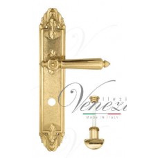 Ручка дверная на планке с фиксатором Venezia Castello WC-2 PL90 полированная латунь