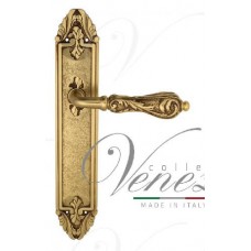 Ручка дверная на планке проходная Venezia Monte Cristo PL90 французское золото + коричневый