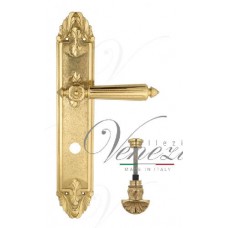 Ручка дверная на планке с фиксатором Venezia Castello WC-4 PL90 полированная латунь