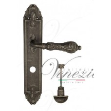 Ручка дверная на планке с фиксатором Venezia Monte Cristo WC-2 PL90 античное серебро
