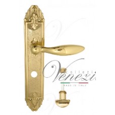 Ручка дверная на планке с фиксатором Venezia Maggiore WC-2 PL90 полированная латунь