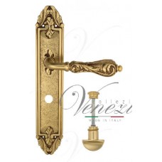 Ручка дверная на планке с фиксатором Venezia Monte Cristo WC-2 PL90 французское золото + коричневый