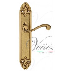 Ручка дверная на планке под цилиндр Venezia Vivaldi PL90 французское золото + коричневый