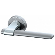 Ручка дверная на круглой розетке Armadillo Ajax Urb1 Sn/Cp/Sn-12 Никель матовый/Хром/Никель матовый