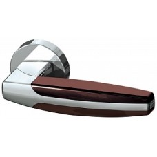 Ручка дверная на круглой розетке Armadillo Arc Urb2 Cp/Cp/Brown-16 Хром/Хром/Коричневый