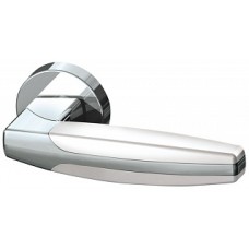 Ручка дверная на круглой розетке Armadillo Arc Urb2 Cp/Cp/White-14 Хром/Хром/Белый