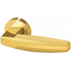 Ручка дверная на круглой розетке Armadillo Arc Urb2 Gold-24/Gold-24/Sgold-24 Золото24/Золото24/Золото матовое 24