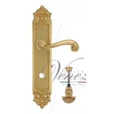 Ручка дверная на планке с фиксатором Venezia Carnevale WC-4 PL96 полированная латунь