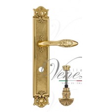 Ручка дверная на планке с фиксатором Venezia Casanova WC-4 PL97 полированная латунь