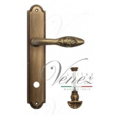 Ручка дверная на планке с фиксатором Venezia Casanova WC-4 PL98 матовая бронза
