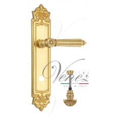 Ручка дверная на планке с фиксатором Venezia Castello WC-4 PL96 полированная латунь