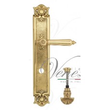 Ручка дверная на планке с фиксатором Venezia Castello WC-4 PL97 полированная латунь