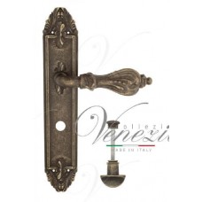 Ручка дверная на планке с фиксатором Venezia Florence WC-2 PL90 античная бронза