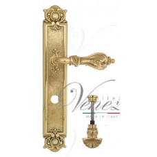 Ручка дверная на планке с фиксатором Venezia Florence WC-4 PL97 полированная латунь