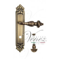 Ручка дверная на планке с фиксатором Venezia Lucrecia WC-4 PL96 матовая бронза