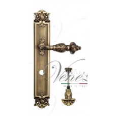Ручка дверная на планке с фиксатором Venezia Lucrecia WC-4 PL97 матовая бронза
