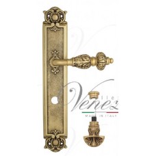 Ручка дверная на планке с фиксатором Venezia Lucrecia WC-4 PL97 французское золото + коричневый