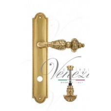 Ручка дверная на планке с фиксатором Venezia Lucrecia WC-4 PL98 полированная латунь