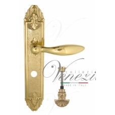 Ручка дверная на планке с фиксатором Venezia Maggiore WC-4 PL90 полированная латунь