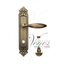Ручка дверная на планке с фиксатором Venezia Maggiore WC-4 PL96 матовая бронза