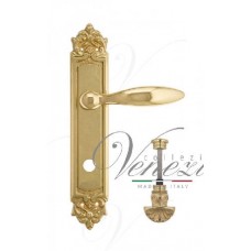 Ручка дверная на планке с фиксатором Venezia Maggiore WC-4 PL96 полированная латунь