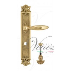 Ручка дверная на планке с фиксатором Venezia Maggiore WC-4 PL97 полированная латунь