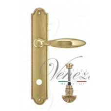 Ручка дверная на планке с фиксатором Venezia Maggiore WC-4 PL98 полированная латунь